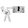 Abus Door Cylinder/Lock with Key, silver, 37796