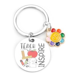 Stainless Steel Colorful Flower Keychain, Modern Minimalist Keyring for Women, Perfect as Unique Birthday Gifts, Friendship Gifts, Ideas for Bags and Keychains, Cute Accessories for All Occasions