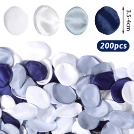 Vin Beauty Silk Fake Blue Rose Petals, Dusty Blue Flower Silk Petals Flower Girl Scatter Petal for Wedding Aisle Scatter, Aisle Table Centerpieces, Romantic Night Home Decor, 200PCS