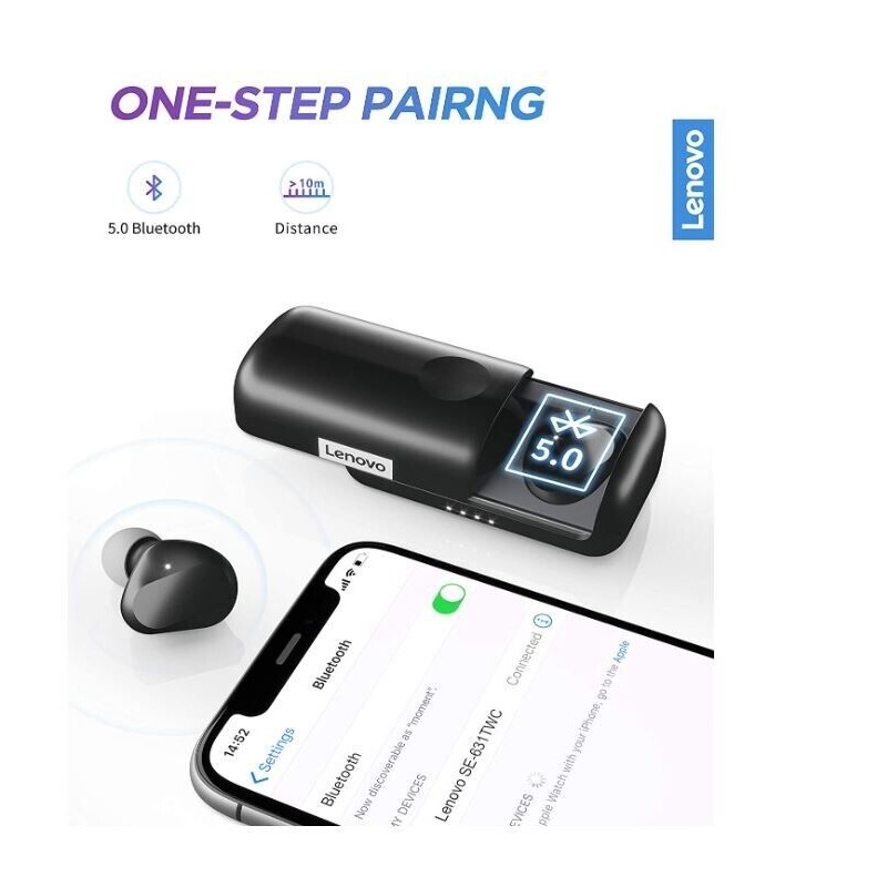 Lenovo True Wireless Earbuds Bluetooth 5.0 IPX5 Waterproof - NEW