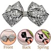 Rhinestone Bow Hair Barrette Bling Bowknot Clips Hairpin Silver White