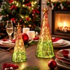 Lewondr Glass Christmas Trees, 2 PCS Tabletop Mercury Small Tree