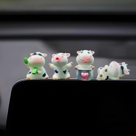 Little Cows Dashboard Decorations, Cute Rear View Mirror Accessories Car Dash Decor Dashboard Accessories, Calf Ornament Charms for Car Mirror and Center Screen