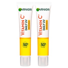 Garnier SkinActive Vitamin C Fluid Anti-UV Täglich, Anti-Flecken, LSF 50+, feuchtigkeitsspendend, schnelle Absorption, 2 Flaschen à 40 ml
