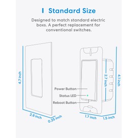 3 Way Smart Switch, Meross Smart Light Switch Compatible with Apple Homekit, Siri, Alexa & SmartThings, 2.4Ghz Wi-Fi Light Switch Remote Control Schedule, Neutral Wire Required 2 Pack