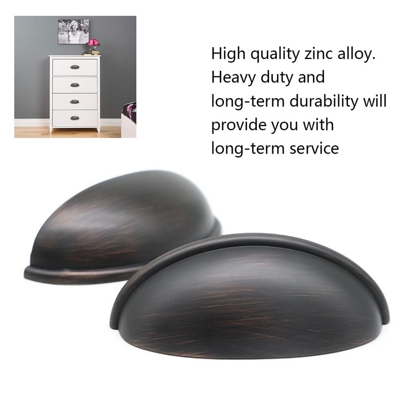 Lakaemfis 2 Pcs Hardware Bin Cup Handles Half Moon Shell