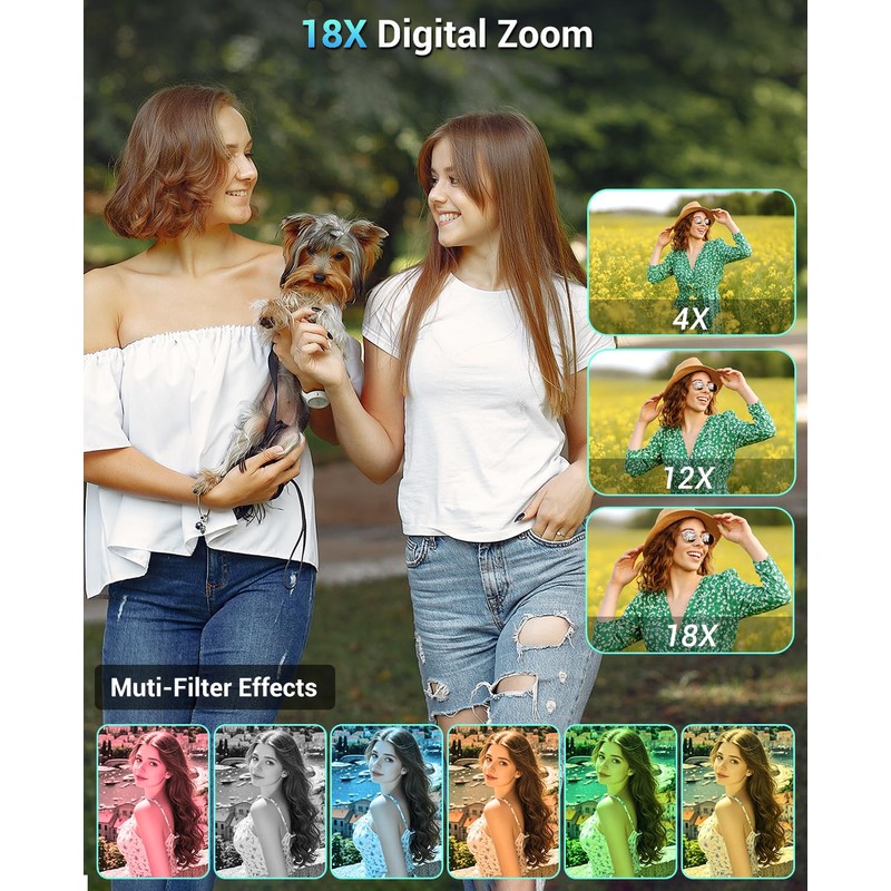 Digital Camera 4K 64GB, Wevoor 64MP Autofocus Camera with 2.8