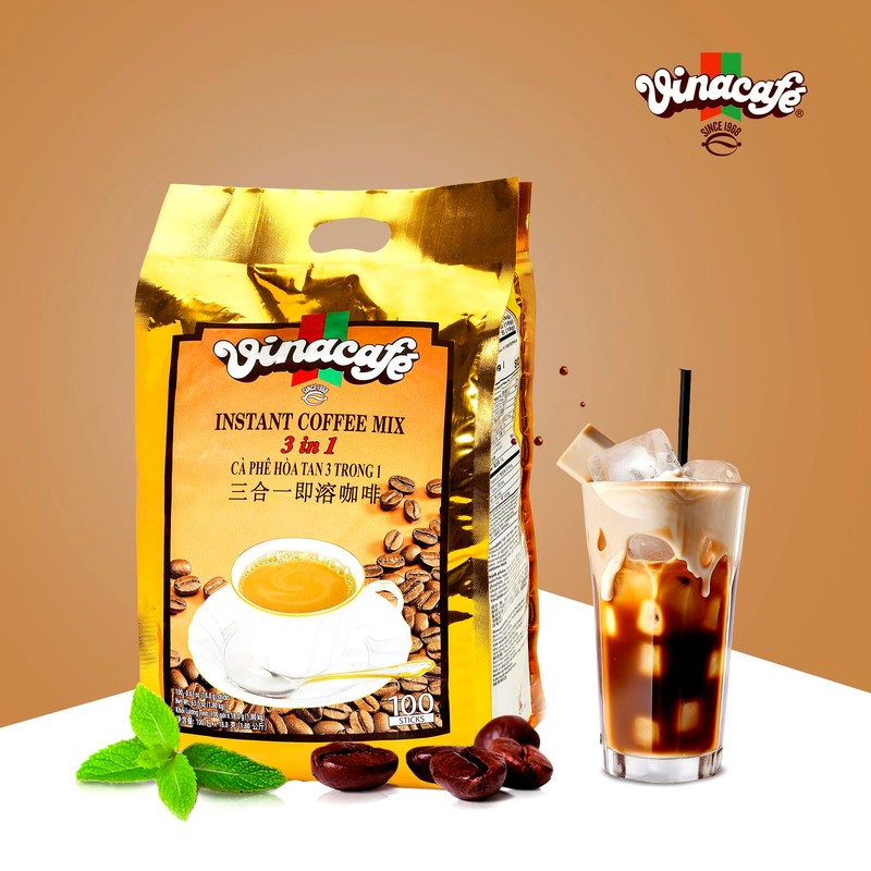 Vinacafe Premium 200 Sticks 3 in 1 Instant Coffee Mix,