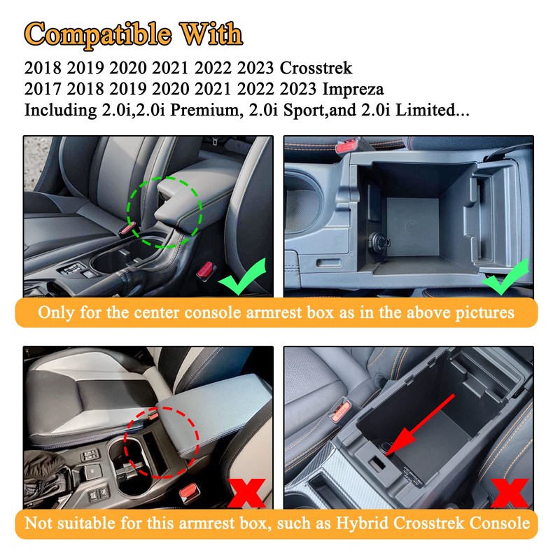 JKCOVER Center Console Organizer Tray Compatible with 2017-2022 2023 Subaru