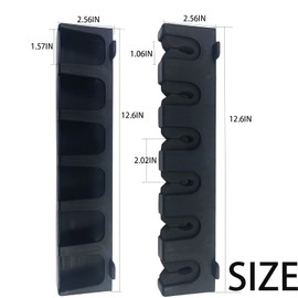 Tgpiao Vertica Fishing Rod Holders, Wall-Mounted – Fishing Rod Racks, Fishing Pole Holders,Fishing Rod Rack,Store 6 Rods or Combos in 12.6 Inches, for Garage & Boat, 1 Pair Black (Vertica)