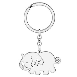 WEVENI Enamel Alloy Anime Elephant Keychains Key Ring Charm Elephants Gifts for Women Girls Lady Bag Car Purse (Greyish)