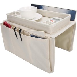 Sofa Armrest Tray Sofa Caddy Armchair Remote Control Holder Sofa Couch Caddy Pocket Organizer TV Organizer Sofa Organizer Bed Caddy with 6 Pockets For Magazine Phone TV Remote Game Controller Glasses
