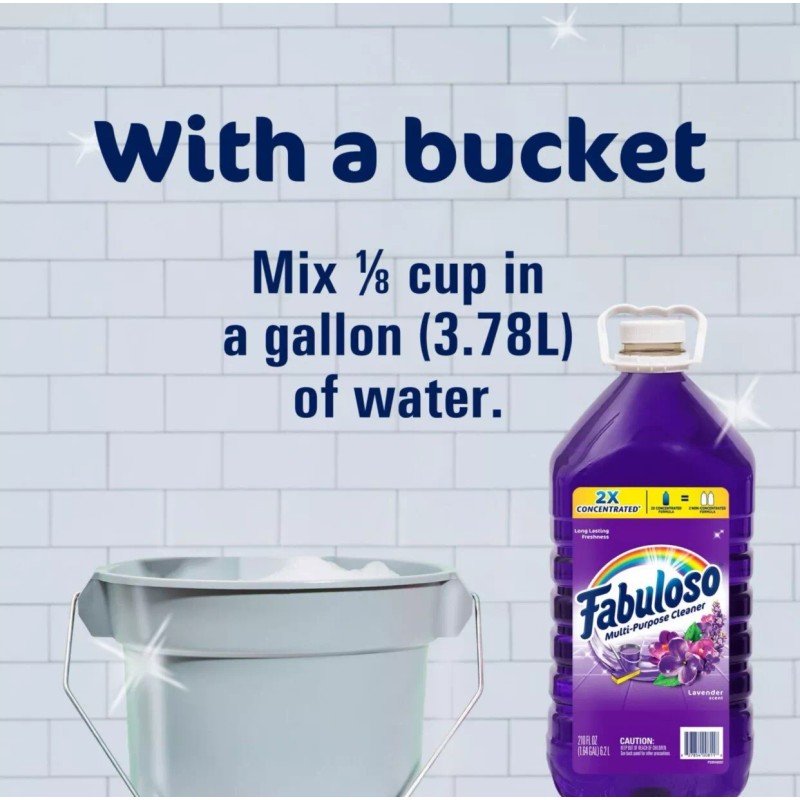 Fabuloso Multi-Purpose Cleaner, 2X Concentrated Formula, Lavender Scent, 210 oz.