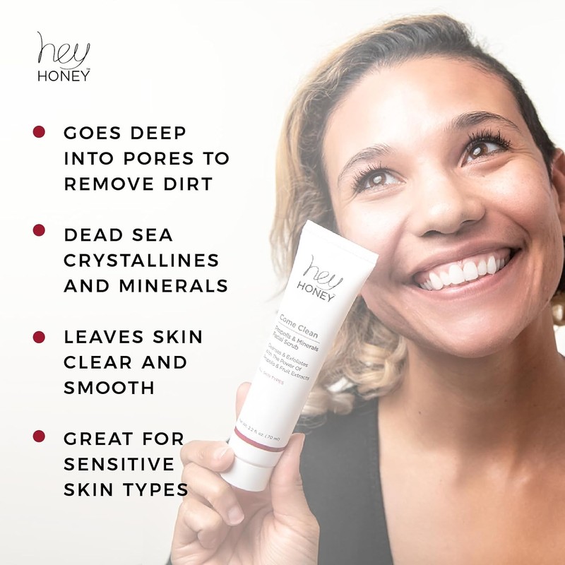Hey Honey, Come Clean Propolis & Mineral Facial Scrub. Rich,