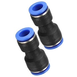 TA-VIGOR 2 Pack 12mm to 10mm Push Fit Pneumatic Quick Fittings, Air Line Tube Connectors, 2-Way Straight Pneumatic Connector Air Hose Fittings for Air Compressors and Automation Systems