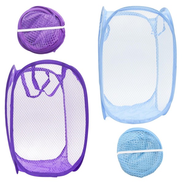 Yinluluna 2Pcs Popup Mesh Laundry Baskets, Collapsible and Portable Laundry