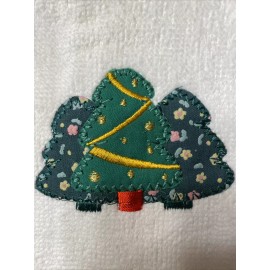 Santas Workbench Christmas Tree Fingertip Towel Appliqué Embroidery