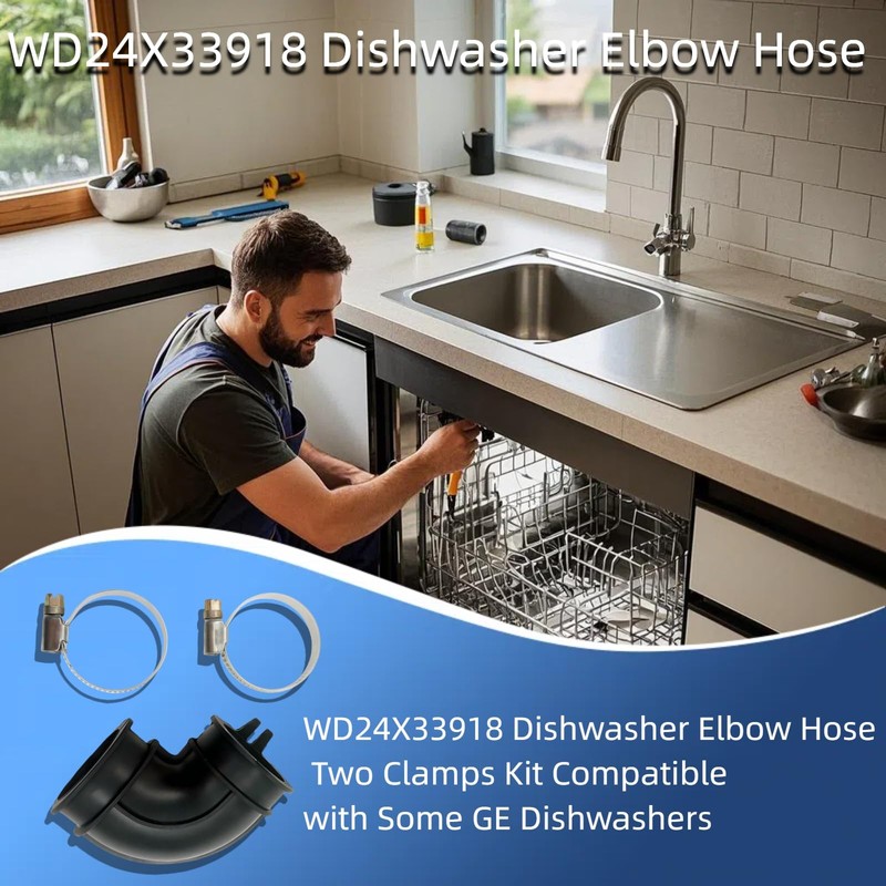 Upgrade WD24X33918 Dishwasher Circulation Pump To Sump Elbow Hose and