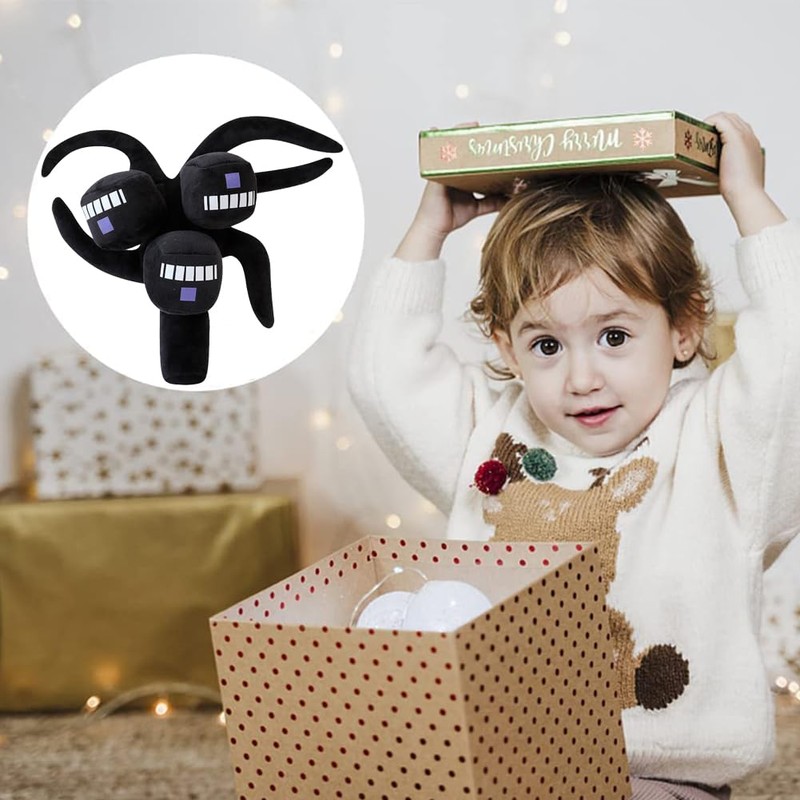 Plush Toy, 12 ich Black Plush Figure, Kawaii Cuddly Toy,