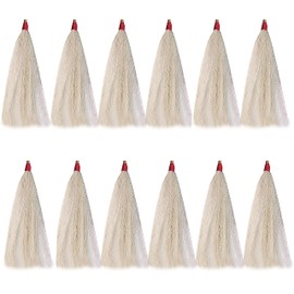 Fishing Bucktail Teasers Saltwater,12pcs Copper Tube Bucktail Flash Skirts Kit for Fluke Rig Fishing Teasers Plugs