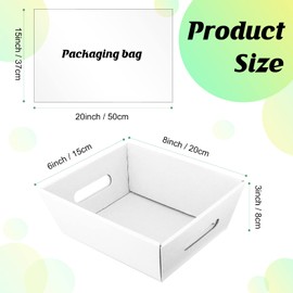 Fainne 74 Pcs Basket for Gifts Empty, Gift Basket Bulk Include 20 Gift Basket Empty with Handles 30 Plastic Bags and 24 Multicolor Bows for Party Favors Christmas Thanksgiving Wedding Birthday (White)