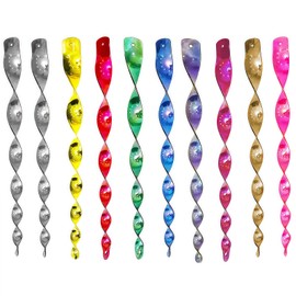 GWAWG 10PCS Reflective Deterrent Rods for Birds, 360 Degree Wind Spiral Hanging-Keep Birds Away from Your Garden Home Room Window Patio, 30cm Colorful Scare Rods