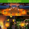 KOOPER 4 Pack Solar Lanterns Outdoor Waterproof, Upgraded Flickering Flame
