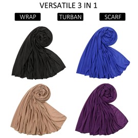 Pañuelos para la cabeza para mujeres negras de punto elástico turbante para la cabeza de punto extra largo, bufanda africana para el cabello para mujeres