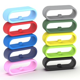 8-Pack 20mm Watch Band Keeper Loops Compatible with Garmin Vivoactive 3/5/6, Forerunner 45/55/245/645, Venu Sq/Sq2, Vivomove, Fenix 5S/6S/7S Series–Strap Fastener Rings in Secure Silicone (10 colors)