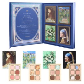 MilleFee Painting Eyeshadow Yebe Color Set, Set of 4, Includes Box, Present, Gift, Coffrett, Yebe, Eyeshadow Palette, Painting, Van Gogh, Monet, Renoir, 6 Colors Eyeshadow, Glitter, Matte, MilleFee