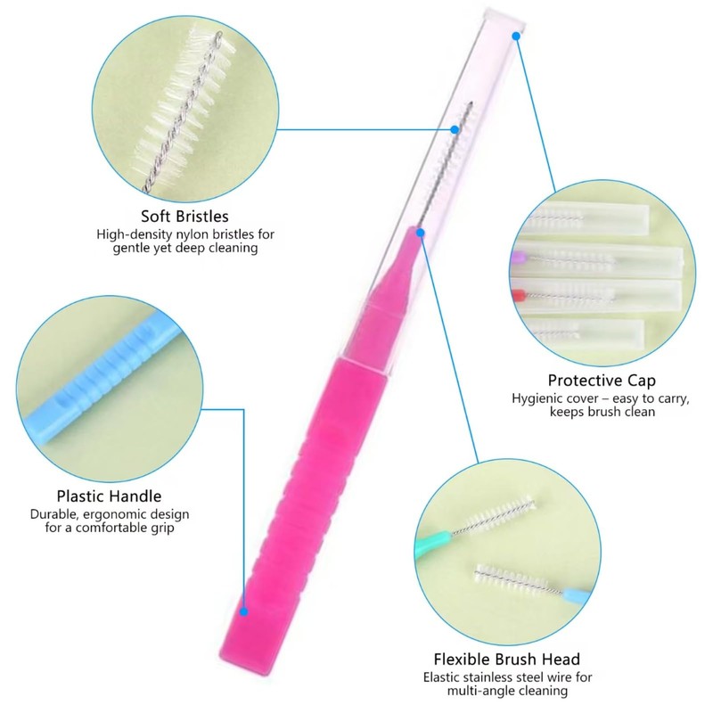 48 PCS Interdental Brushes – Portable Tooth Cleaning Tools for