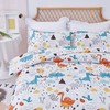 JSD Dinosaur Kids Comforter Set Queen Size, 3 Piece Printed