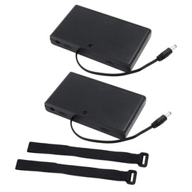 abcGoodefg 2 Pack 8 Solts 12V AA Battery Holder Case Plastic Battery Storage Box with DC Plug