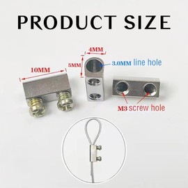 8 Pieces Wire Rope Grips,Wire Rope Clips for 1-2 mm Diameter,Wire Rope and Cable Wire Rope Clamp with End Screw Stopper I Shaped Wire Rope Lock,Aluminum Crimping Loop Sleeve Replacement wire rope