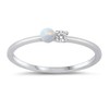 White CZ White Simulated Opal Simple Minimalist Promise Ring New