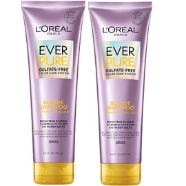 L'Oreal Paris Hair Care EverPure Blonde Sulfate Free Shampoo for Color-Treated Hair, Neutralizes Brass + Balances, For Blonde Hair, 2 Count (8.5 Fl; Oz each) (Packaging May Vary)