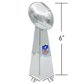 Mascotwish Fantasy Football Trophy-1- Ultimate Fantasy Football Trophy Realistic Fantasy League Winner's Cup Bright Silver Lombardi Trophy Elegant and Durable Design-3 Sizes