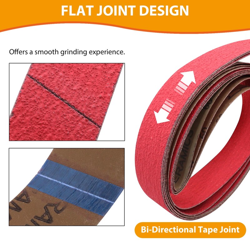 2x72 Ceramic Grinding Belts 60 Grit, 2 x 72 Inch