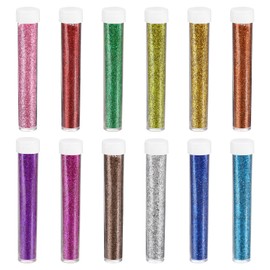 PATIKIL Holographic Fine Glitter Set, 24 Jars 168g/5.93oz Resin Sparkle Glitter Powder Bulk for Art Crafts Scrapbooking Body Nail Decorations, Multicolored