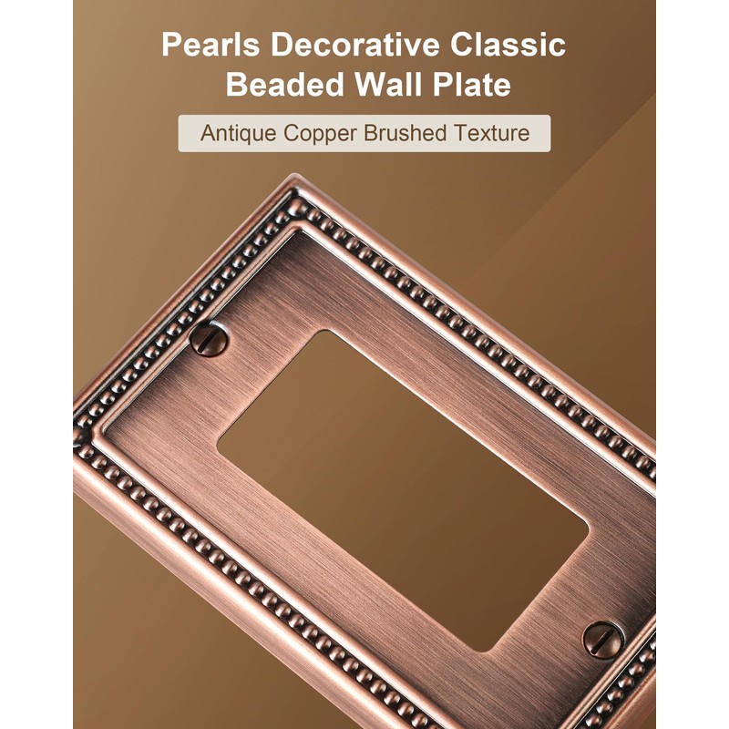 TREEWELL 6-Pack Decorator Outlet Cover Plate, Decorative Switch Plates and