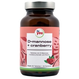 for you D-mannose + cranberry 90 Kapseln | 1.500 mg D-Mannose pro Tagesdosis | Natürliche Unterstützung für Blase & Harnwege | Einsetzbar bei Problemen und zur Vorbeugung