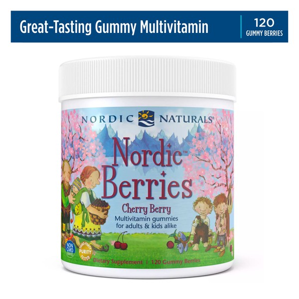 Nordic Naturals Cherry Multivitamin Gummies - Essential Daily Nutrients, 120 Ct