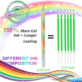 HUJUGAKO Rainbow Gel Pens, 6 Colored Glitter Mixing of 3 Colors Magic Pens,150% More Ink for Adults Coloring Books Drawing Doodling Crafts Scrapbooks Bullet Journaling