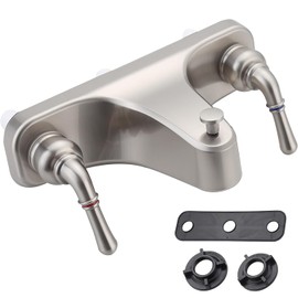 Tub/Shower Faucet 8" with Diverter for RV/Mobile Travel Home, Economical Two Handle Classic Shower Faucet Center-Set (Brushed Nickel)