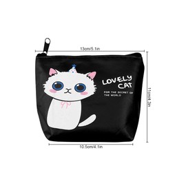 2pcs Cat Coin Purse with Zip Jogowa Cartoon PU Leather Portable Coin Wallet Cute Hand Pouch for Coins, Cards, Earphones, Keys (Plaid+Beige)