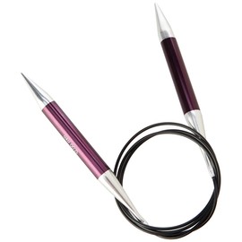 KnitPro K47169 Rundstricknadel, Aluminium, Lila, 100cm / 12mm