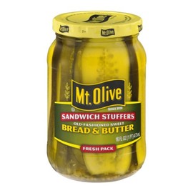 Mt. Olive Old Fashioned Sweet Bread & Butter Sandwich Stuffers Pickles 16 oz (Pack of 12)
