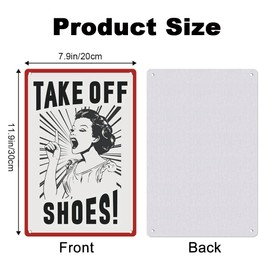 Take Off Shoes Wall Decor Sign Gift for Mom Wife Metal Tin Sign Retro Tin Poster for Room Wall Decor 20 x 30cm