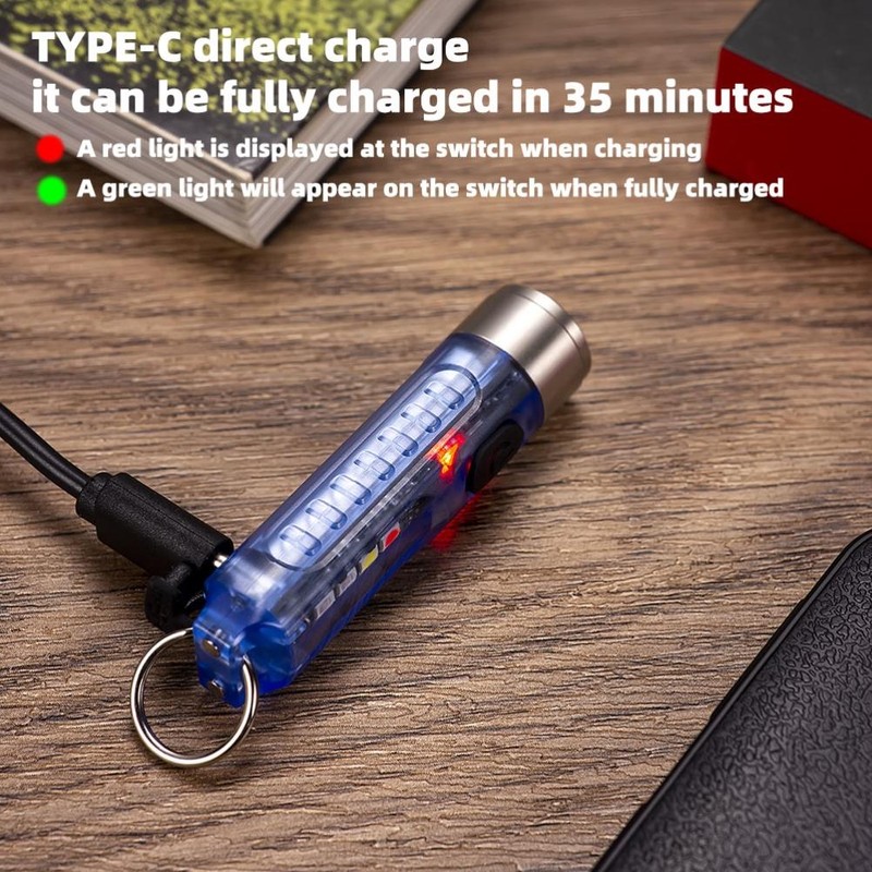 Keychain Flashlight Outdoor Portable Fast Charging Rechargeable Mini Pocket Flashlight