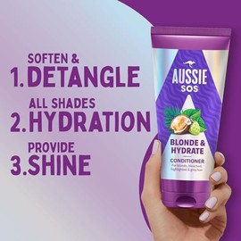Aussie Blonde&Hydrate Set: Purple Shampoo, Conditioner,Super Serum Leave In | For Blonde, Bleached, Highlighted, Silver and Grey Hair. Neutralise Brassy, Yellow Tones, Boost Brightness, Softness & Shine